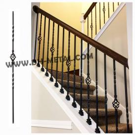 Twisted Single Basket Iron Baluster spindle 1/2″ Square