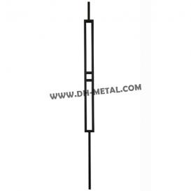 Decorative Interior Steel Railing Square Series With Rectangle Black Powder Coated