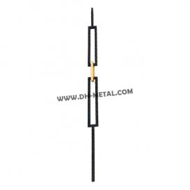  Iron Balusters for Staircase Wrought Iron Balusters, Metal Square Straight Hollow Iron Spindles for Stairs Matte Black Iron Stair Balusters for Staircase Interior