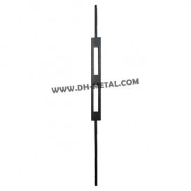 Square Satin Black Plain Bar Hollow Wrought Iron Picket
