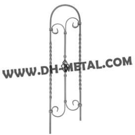 Contemporary Wrought Iron Panel with Twisted Bar Design