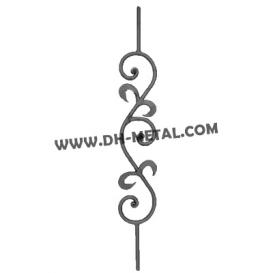 Modern Steel Stair Spindles and Forged Iron Scroll End Baluster