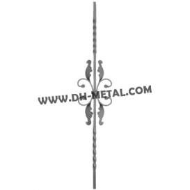 Square and Twisted Metal Stair Bar with Stamped Iron leaves