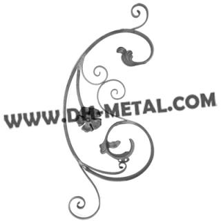 Ornate Square Bar Steel Floral Panel